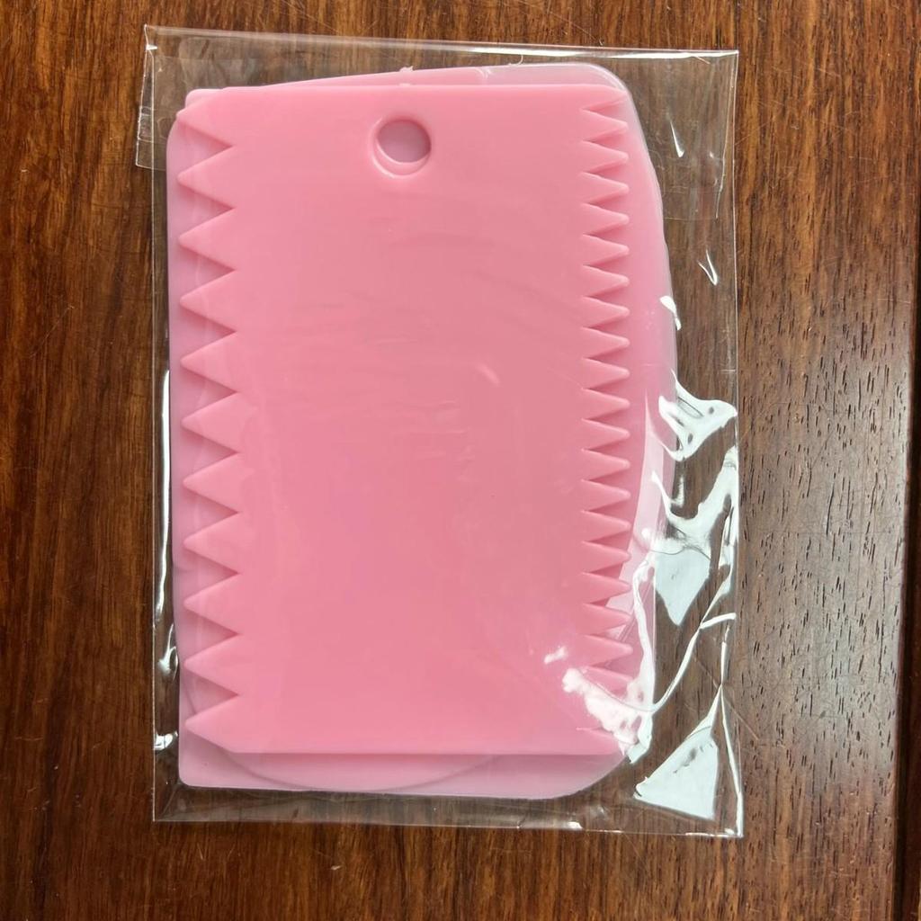 Three-Piece Plastic Cake and Dough Scraper Set