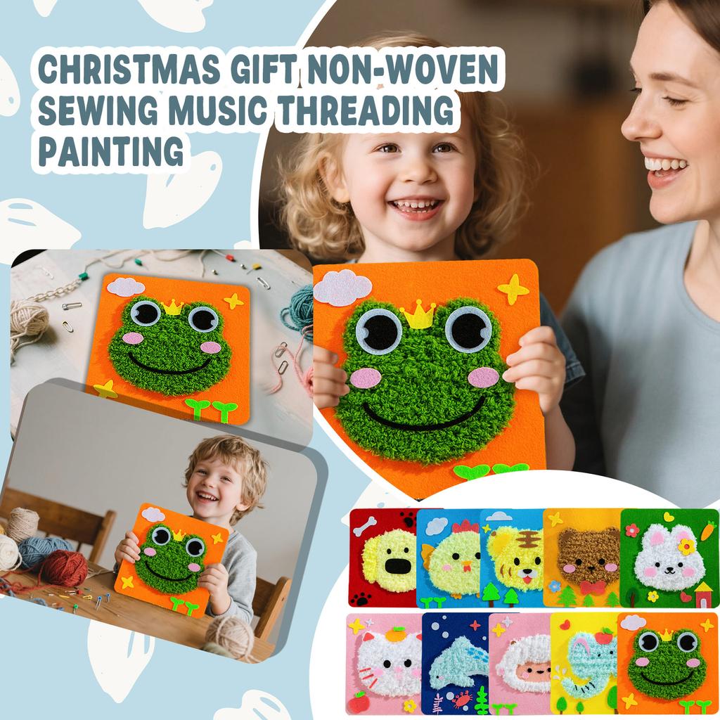 DIY Vánoční vyšívací sada, Vánoční DIY řemeslná sada, Roztomilé domácí zvíře dekorativní šicí projekt, Dětská umělecká a řemeslná aktivita
