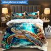 3PCS Ocean Love Turtles Bedding Set,Including 1pc Duvet Cover And 2pcs Pillowcases Perfect for Bedroom, Dormitory, Fan Christmas Gift