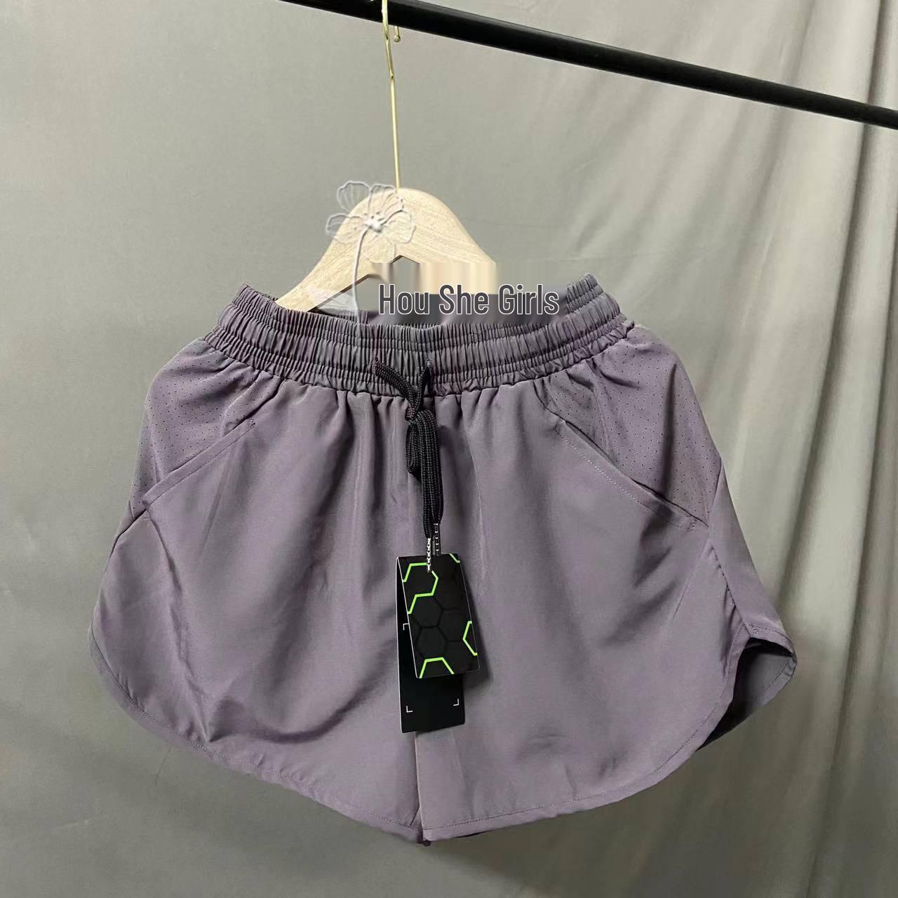 

Женские быстросохнущие двухслойные шорты для йоги для летнего бега 2XL фиолетовый