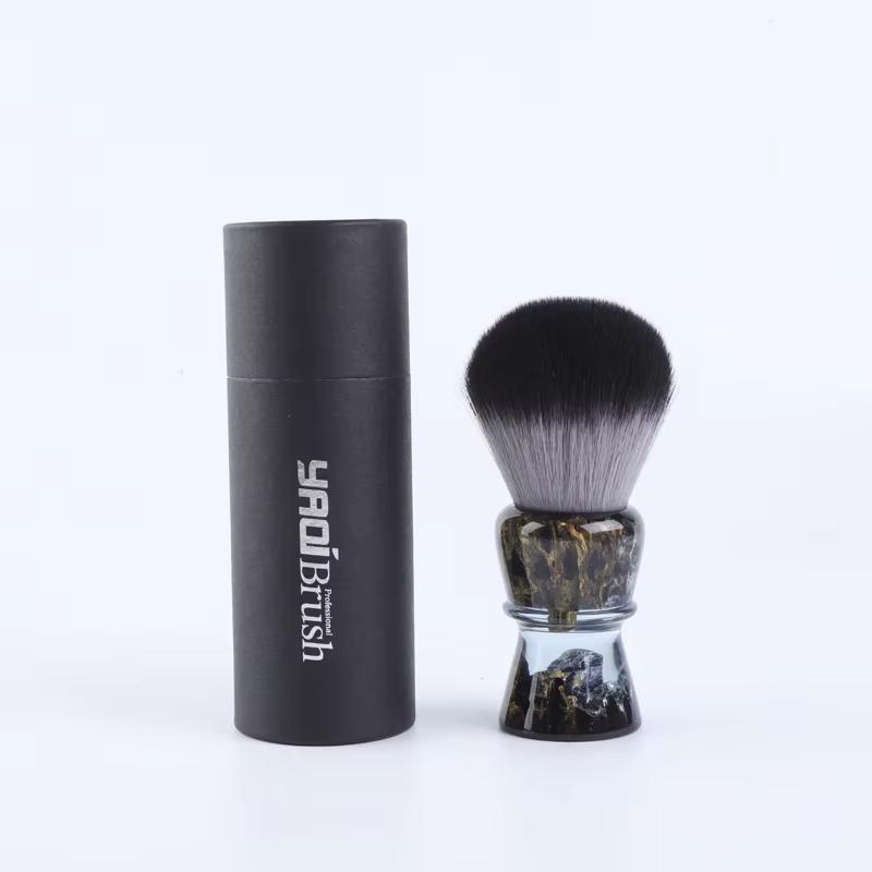 YAQI ROCKS 28mm Synthetic Hair Resin Handle Men Wet Shaving Brush Pursuing A Refined Lifestyle Provide Comfortable Shave For Men