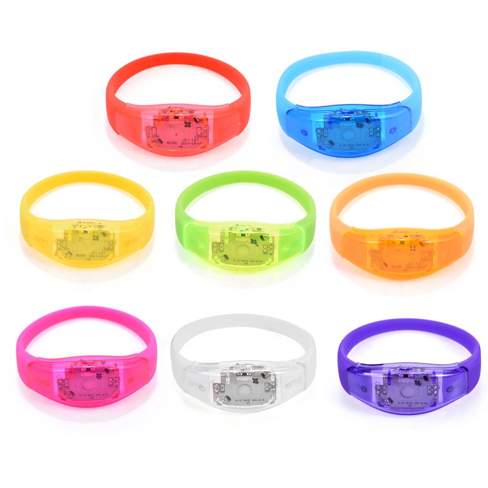 

8 цветов светодиодная вспышка вечеринка концерт шоу силиконовый браслет браслет Red