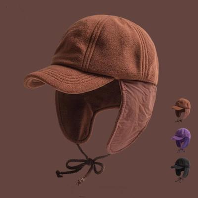 Gorra de Béisbol Cálida de Invierno con Orejeras y Cubrecuellos, Visera Corta de Forro Polar Para Hombres Mujeres, Ideal Para Acampada al Aire Libre y Ropa Urbana