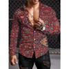 Long Sleeved Ethnic Style Shirt Men's Autumn Oversized Shirt With Lapel Button Long Sleeved Shirt Men's Outdoor Casual Shirts