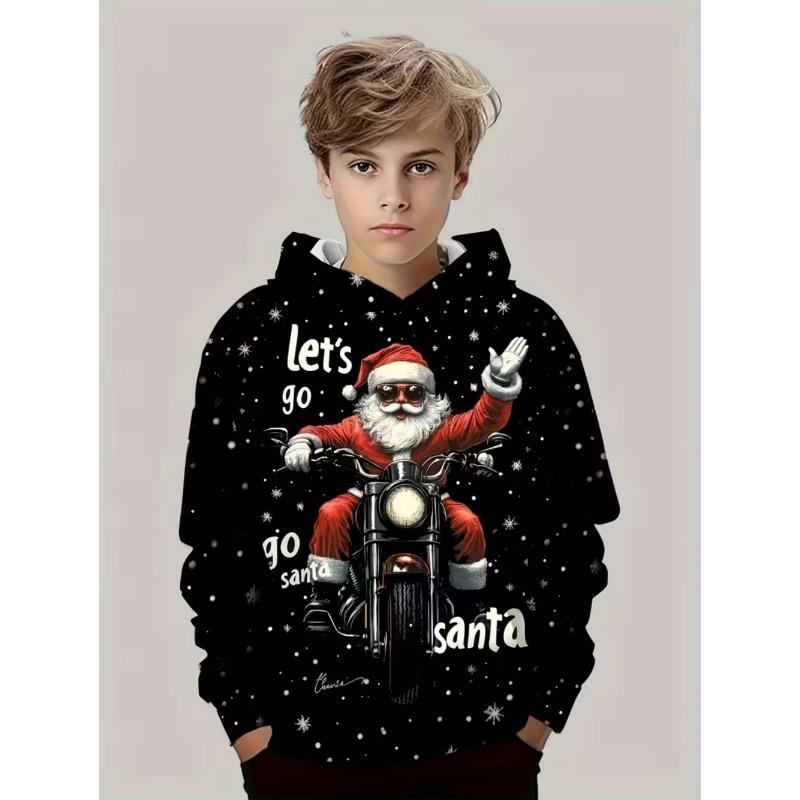 Christmas Hoodies for Kids Sweatshirts New Year Fashion Sweatshirts Casual Streetwear Santa Claus Kids Clothes Children Top