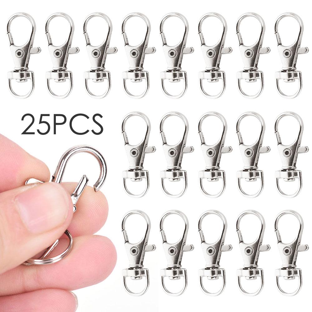 

25/50/100/200Pcs Swivel Lobster Clasp Stainless Steel Key Ring Clasp Portable Dring Snap Buckle Jewelry DIY Crafts Lanyard Chain