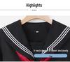 Uniforme JK Trois-Pièces Noir: Costume d'écolière orthodoxe japonais avec jupe courte douce