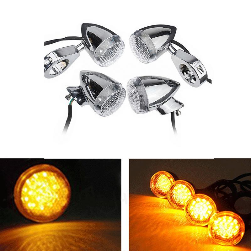 4PCS 39mm/41mm Front Rear Motorcycle Turn Signal Light Amber Turn Signals Indicator Lamp For Harley Motorcycle Accessories
