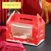 6Pcs Paper Gift Box With Window Christmas Treat Boxes Cupcake Muffin Cake Food Packaging Paper Box Xmas Birthday Party Decor