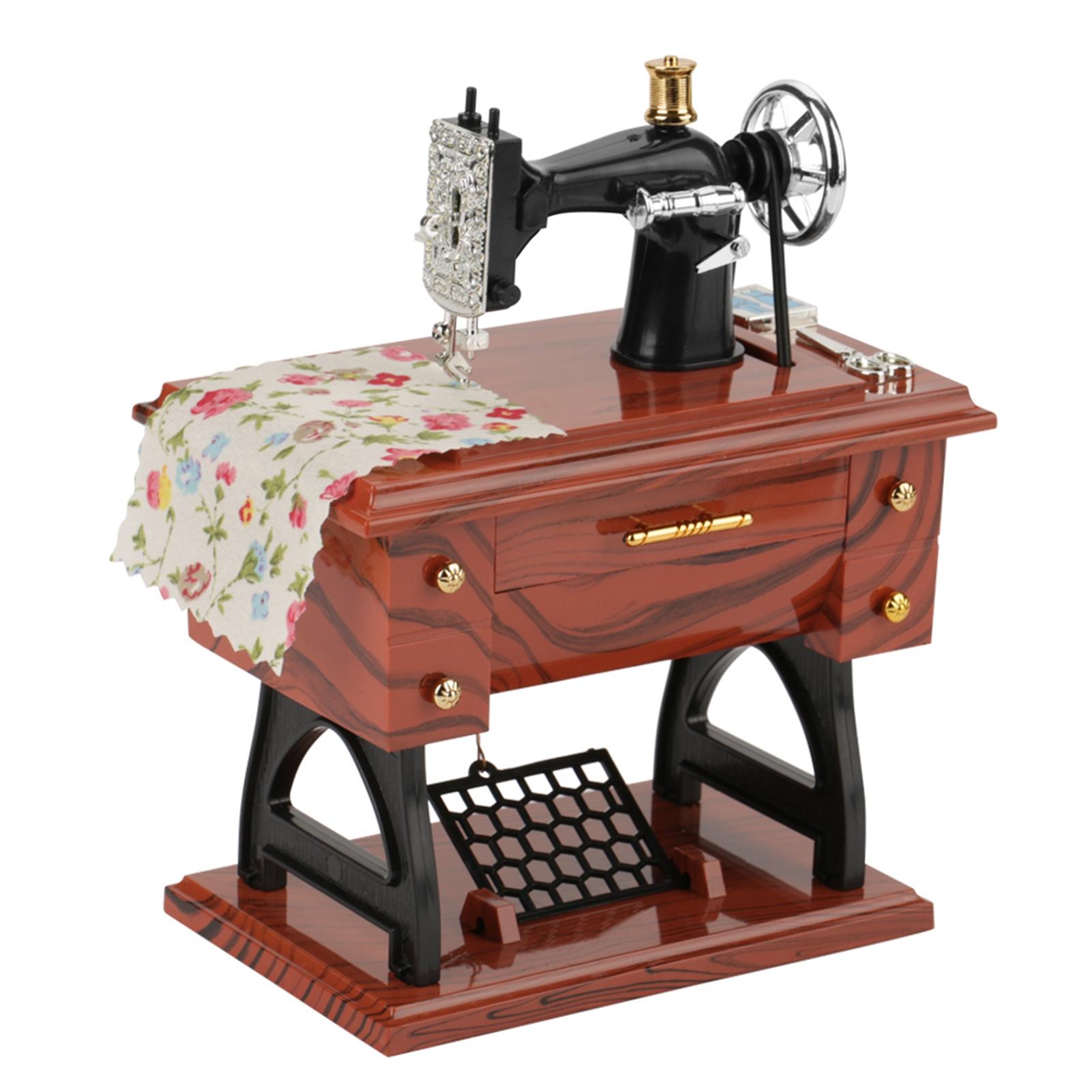 Мини Винтаж Творческий Ретро Шитье Заводная Музыкальная Шкатулка Подарочное Украшение Стола