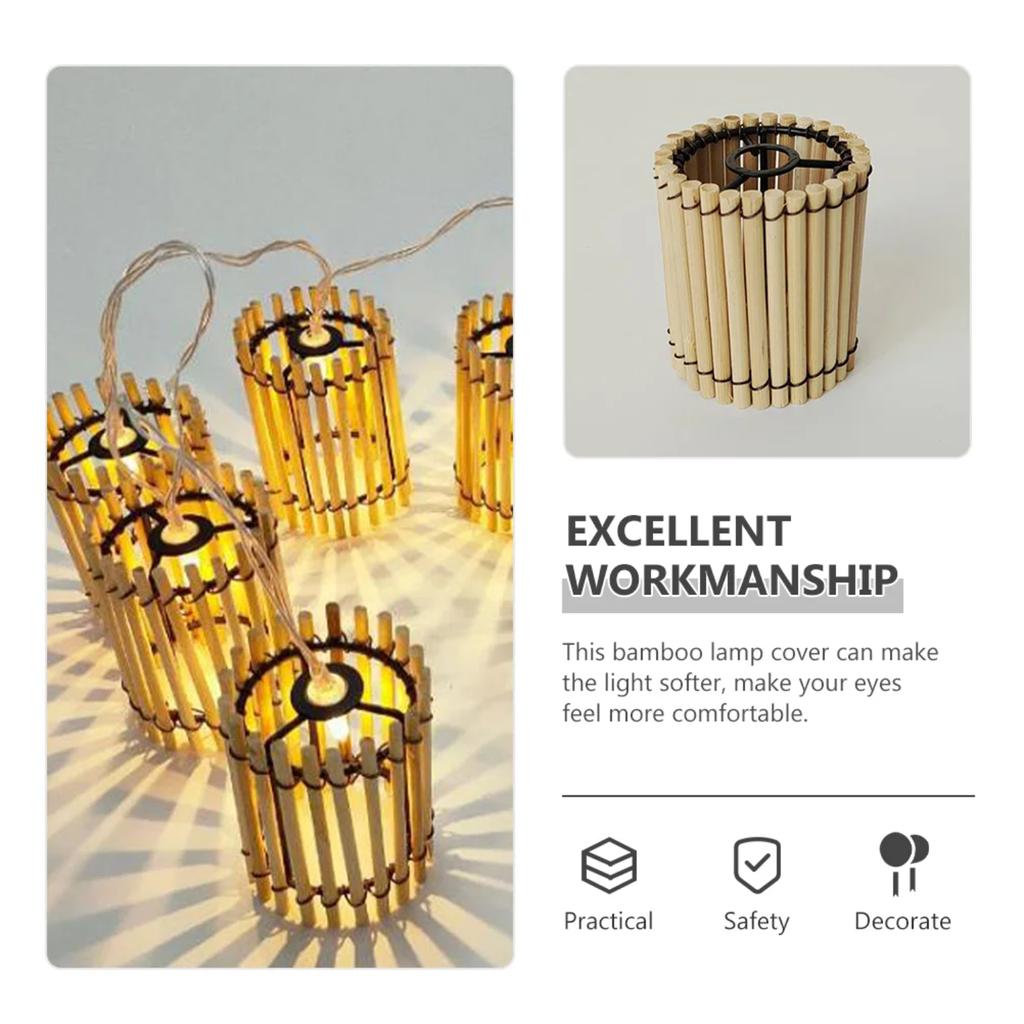 New Bamboo Lampshade Pendant Light Covers Accessories Decorative Hanging Small Bedroom