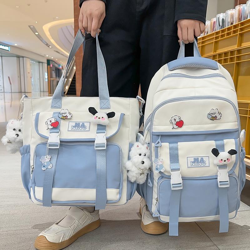 Children's Schoolbags Elementary School Students  Girls Junior High School Students  Large Capacity  High Appearance  Two Piece Backpack