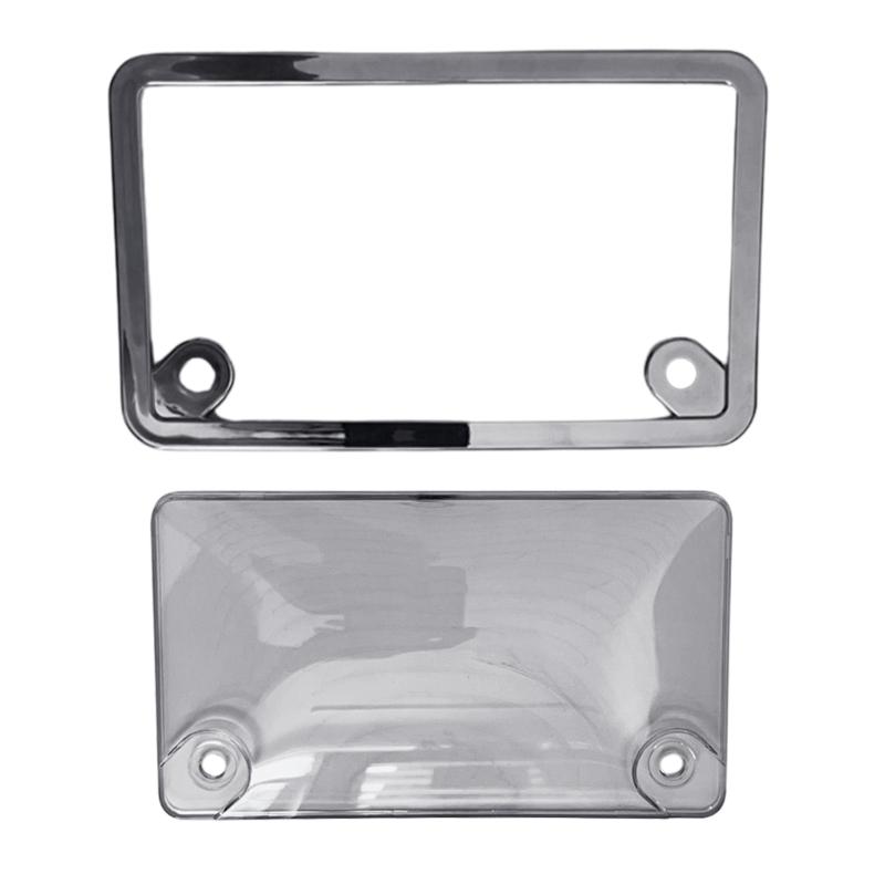 Stainless License Plate Frame Motorcycle License Plate Holders for Front & Rear 2 Holes Universal License Plate Cover