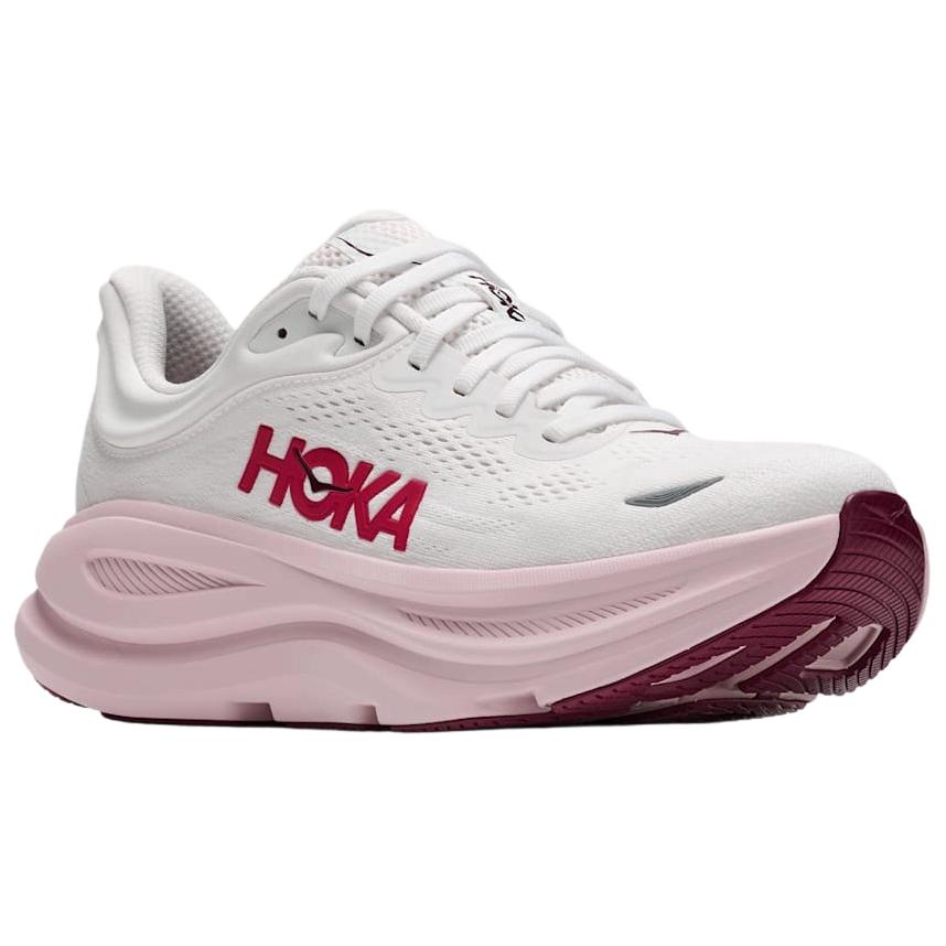 HOKA Bondi 9 Weiß Rosa Opal Damen Sneaker Weiß-&-Rosa-Opal 1162012-WKP