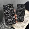 Black Lace Pattern Phone Case For Iphone 17 16 15 16e 14 13 12 11 Pro Max Plus Case Cover Coque
