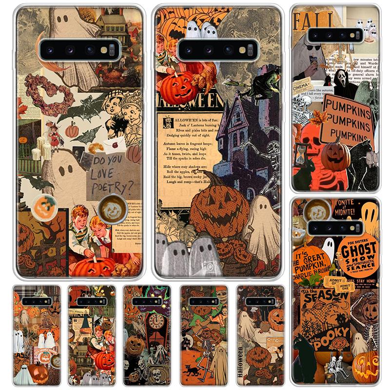 October Fall Halloween Spooky Pumpkin Cover For Samsung Galaxy S23 S22 S24 S25 Ultra Phone Case S21 Plus S20 FE S10 + S25Ultra P