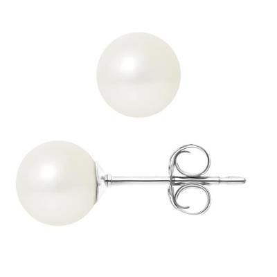 Earrings - - Genuine Cultured Pearls - 7-8 Mm - 925 Silver - 2 Year Warranty