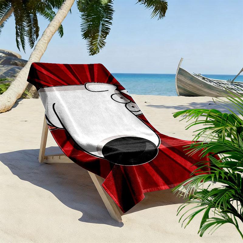Brian Print Beach Towel, Large Soft Quick Dry Towel for Beach Camping Swimming