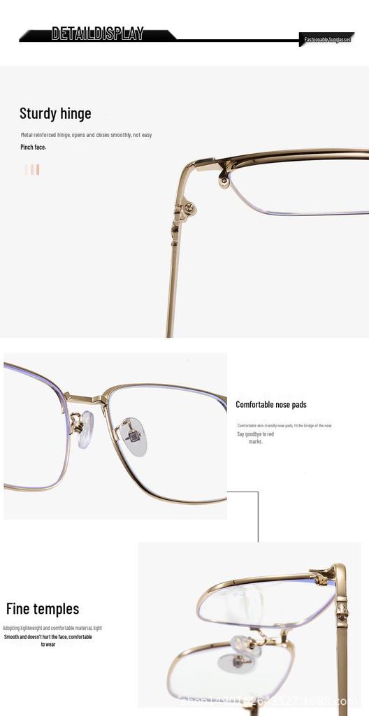Trendy Men's Ultra-Light Anti-Blue Light Eyeglasses with Clear Lenses (Model 8040)