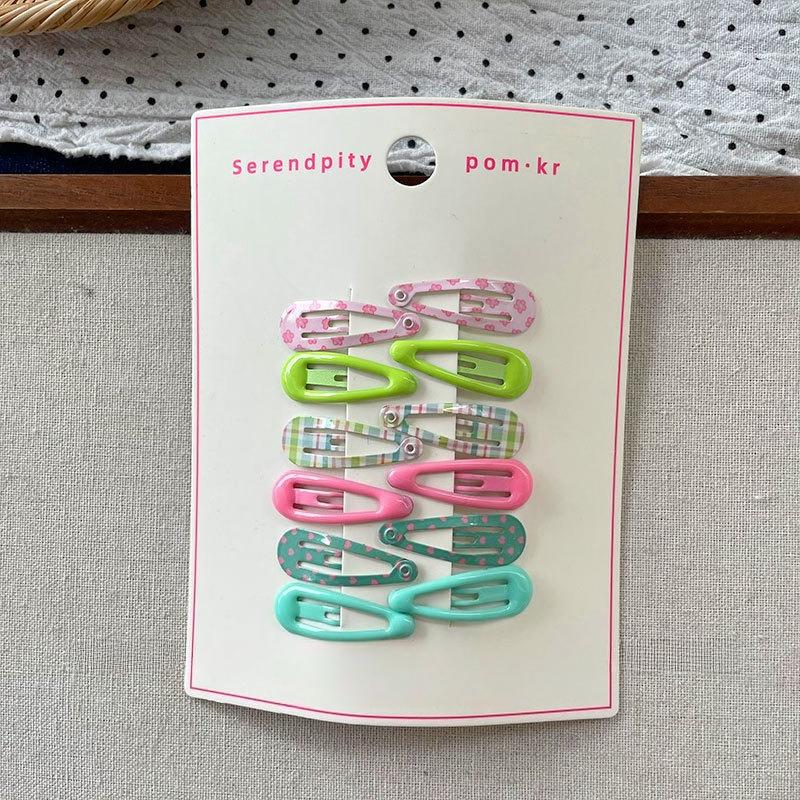 12Pcs Children Sweet Cute Colorful Water Drop Hair Side Clips Baby Girls Sweet Alloy Barrettes Hairpins Kids Hair Accessories
