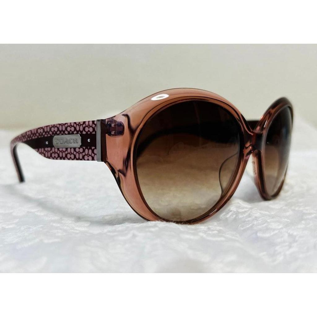 Used COACH sunglasses, brown, signature pattern, pink, rose-toned