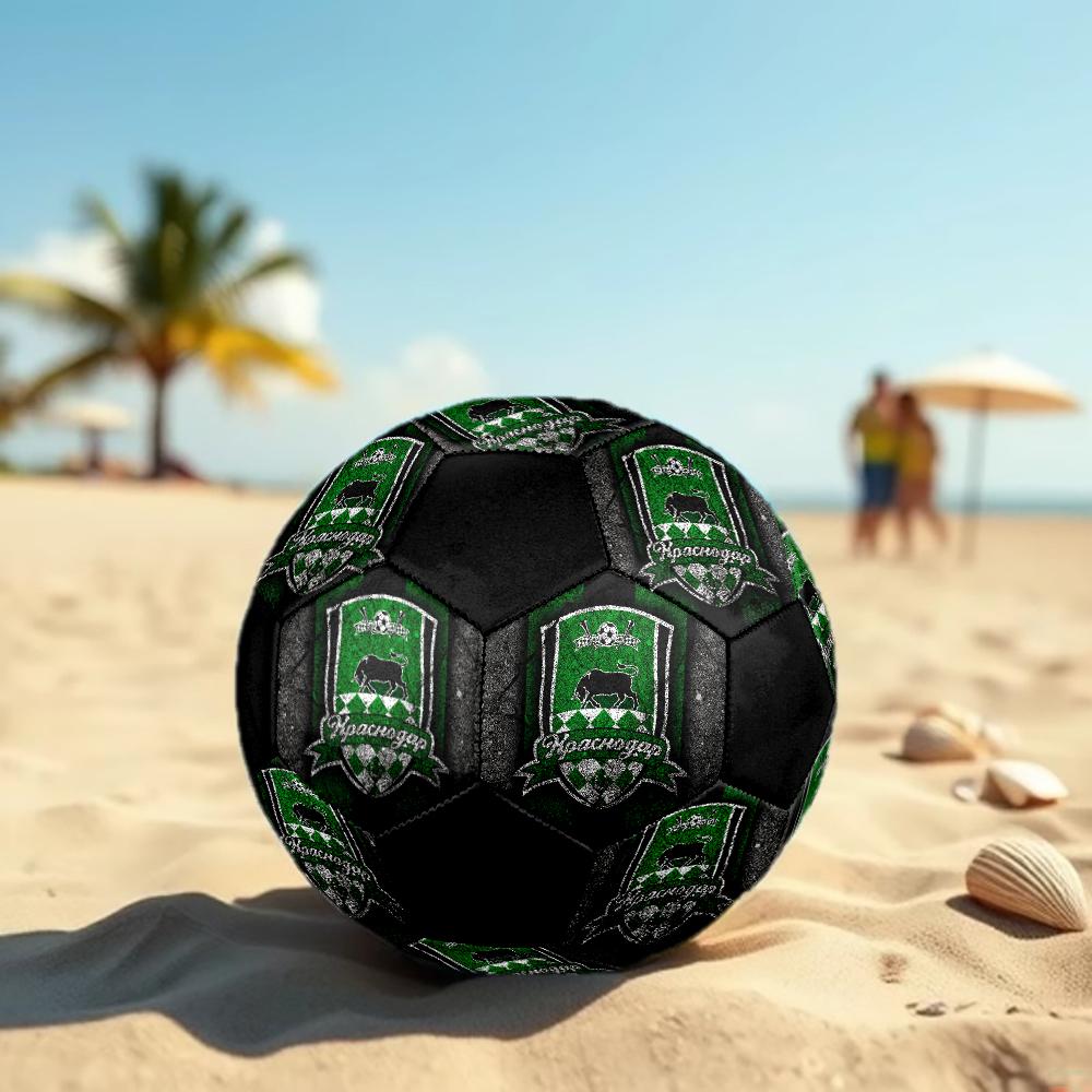 SIZE 5 FC Krasnodar Soccer Ball Colorful All Ages Machine Stitched PVC Competition Ready Durable High-Bounce