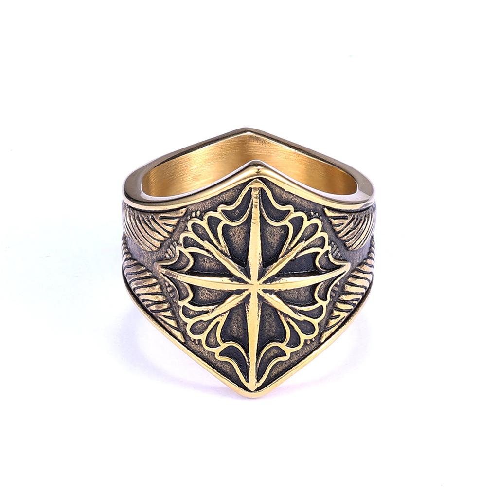 Viking Style Octagram Knot Design Rust Resistant Ring Fashion Jewelry