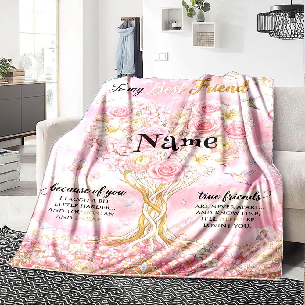 Friendship Endures Distance Blanket Personalized Name Soft Warm And Versatile For Sofa Bed Office And Travel Machine Washable Comfortable In All