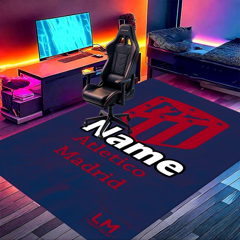 Custom Name Personalized Football Team Print Carpet, Versatile Home Decor Rug, for Playroom, Apartment, Balcony, Entryway, Hallway Gift