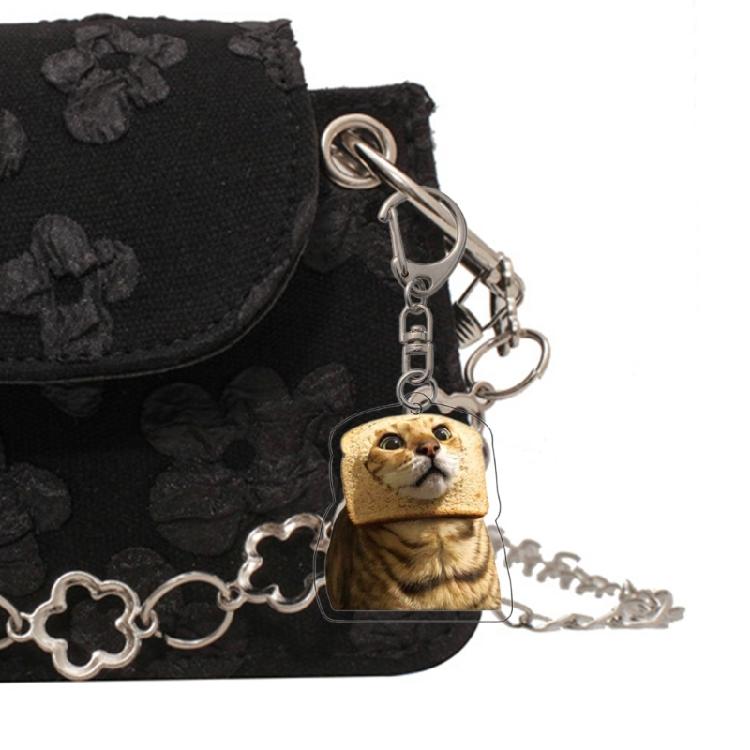 Funny Cat Face Acrylic Keychain Stylish and Sturdy Keyring Accessory Bag Pendant Suitable for Multiple Occasion
