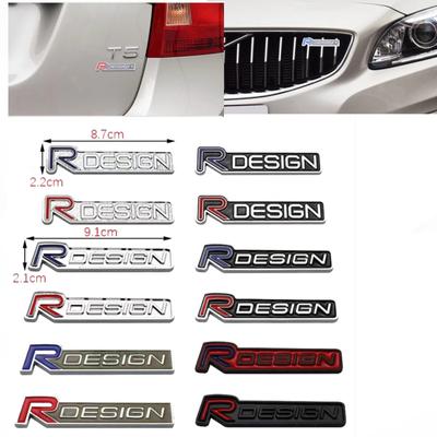 3D Metal Rdesign R Design Front Grille Car Badge Sticker Emblem Decal Decoration For XC40 XC60 XC90 V90 S90 S60 V60 V40 C70