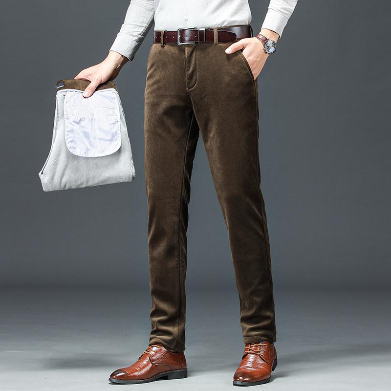 2024 Herbst und Winter Vielseitige Freizeithosen für Herren, Lockere, Gerade Hosen Aus Cord Und Samt Für Herren
