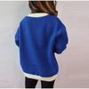 Knitted Cardigan Women V-neck Sweater Autumn Winter Single Breasted Coats Fashion Long Sleeve Panelled Casual Outerwear