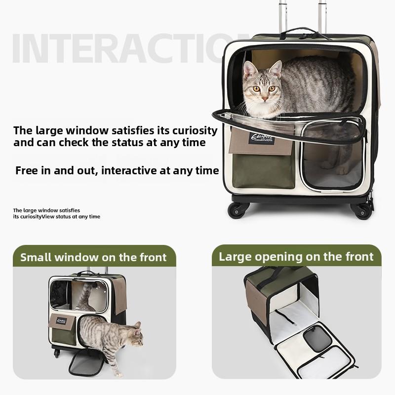 3-in-1 Portable Pet Backpack Lightweight Cat Carriers Large Capacity Dog Travel Bag for Outdoor Removable Pet Suitcase