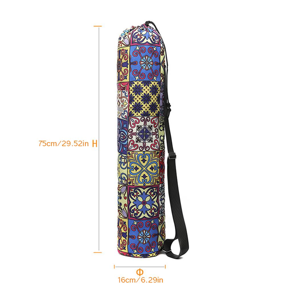 75*16cm Printed Canvas Yoga Mat Bag Carrier Sport Gym Bags Fitness Training Storage Case