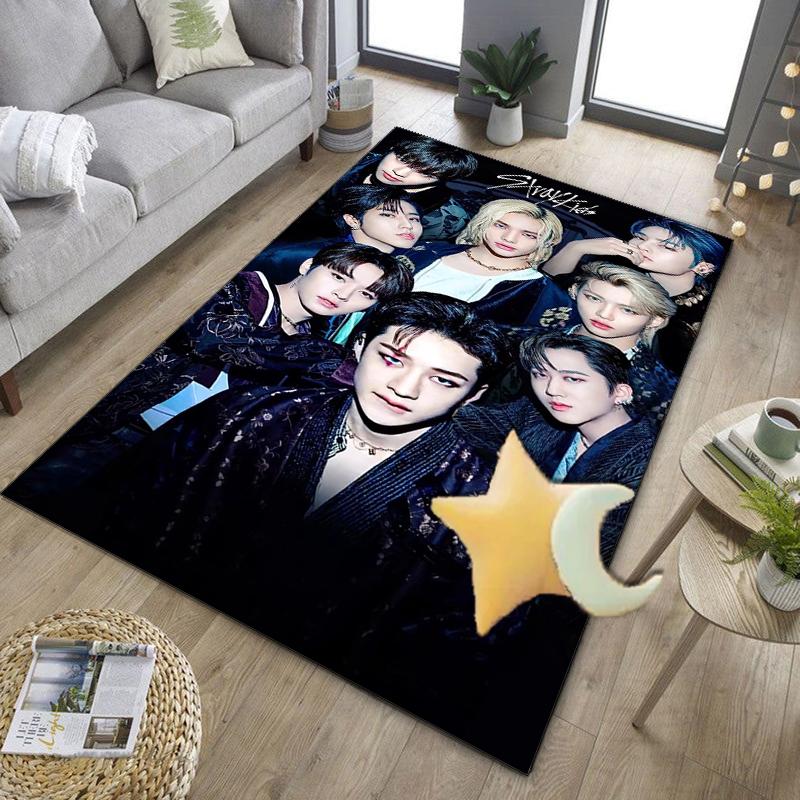 K-pop Group Stray Office Rug Chair Mat, Game Carpet, Suitable for Front Door, Bedroom, Living Room, Desk, Holiday Gift