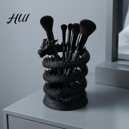Student Desk Accessory 3D Printed Dragon Pen Holder, Mystical Fantasy Pencil Teacher Gift Holder Cup, Desktop Makeup Brush for Home, Office