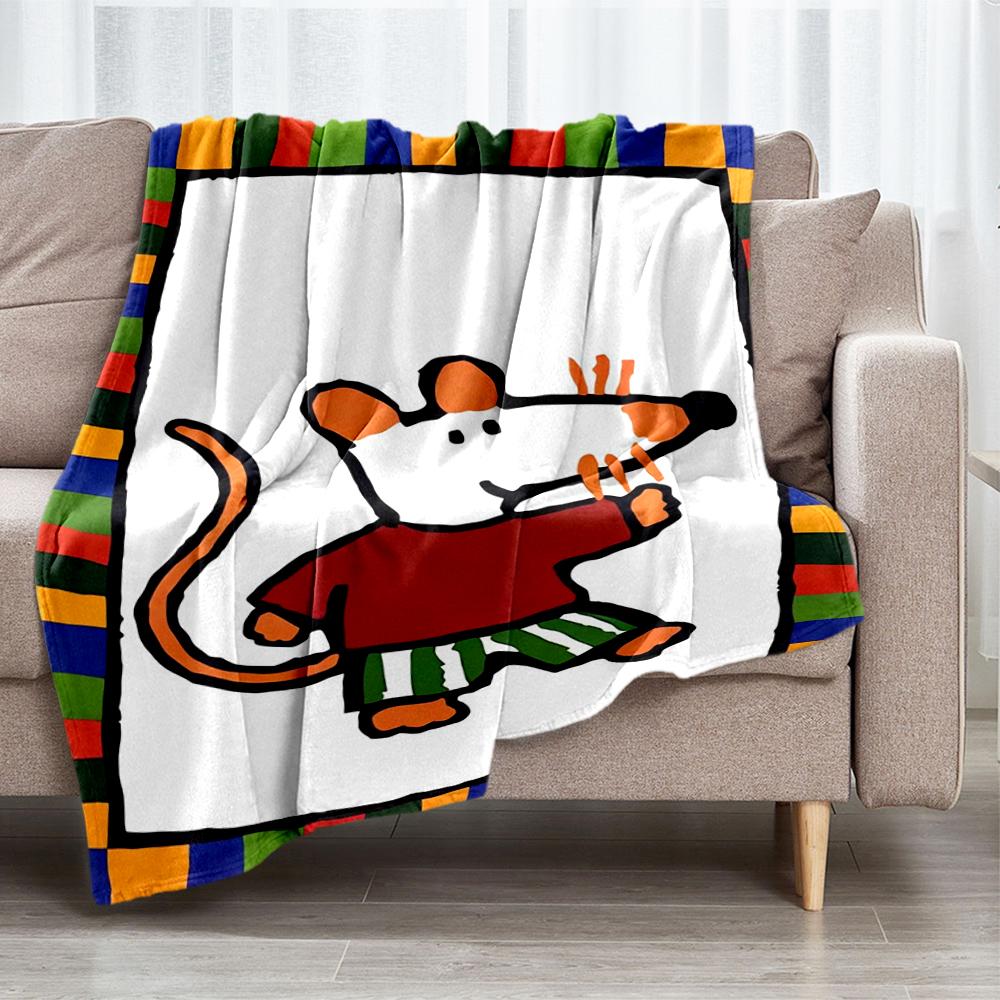 Maisy Mouse Theme Printed Blanket - Perfect for Couch, Bed, Travel & Outdoor Use | Machine Washable, Cozy & Durable.