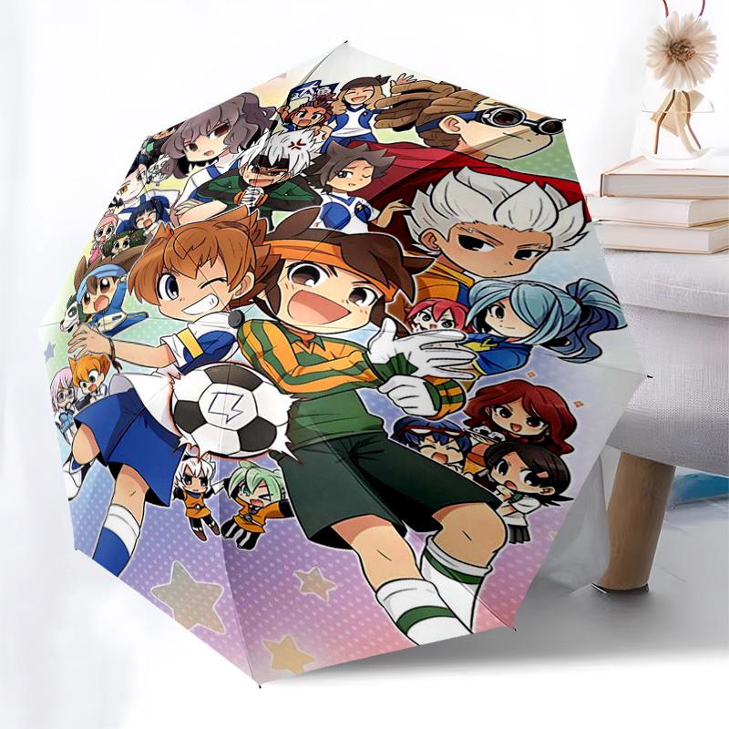 1pc Captain Tsubasa Outdoor Umbrella - Automatic Opening/Closing, Portable 3-Fold Design with 8-Bone Iron Frame, Perfect Gift for Fans, Travelers, Dai