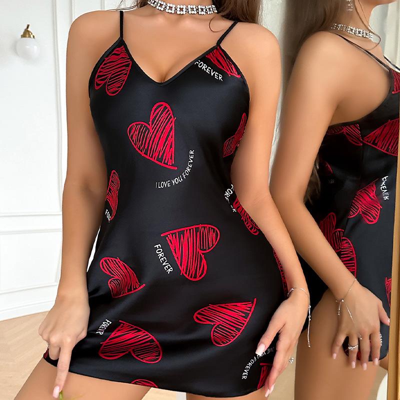 Kreative Liebe Sommer Nachtwäsche - Seidenähnliche Sexy Damen Nachtwäsche - Rückenfreies Kleid - Trägerloses Kleid