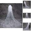 2.8m Three-layer Long Bridal Veil Bride Wedding Long Mantilla with Roseleaf Decor