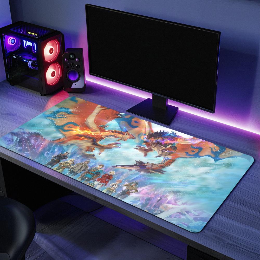 Game MMonster Hunter Stories S Mouse Pad Large Desk Mat Keyboard Ergonomic Office Rubber PC Nonslip Antifray Home Custom