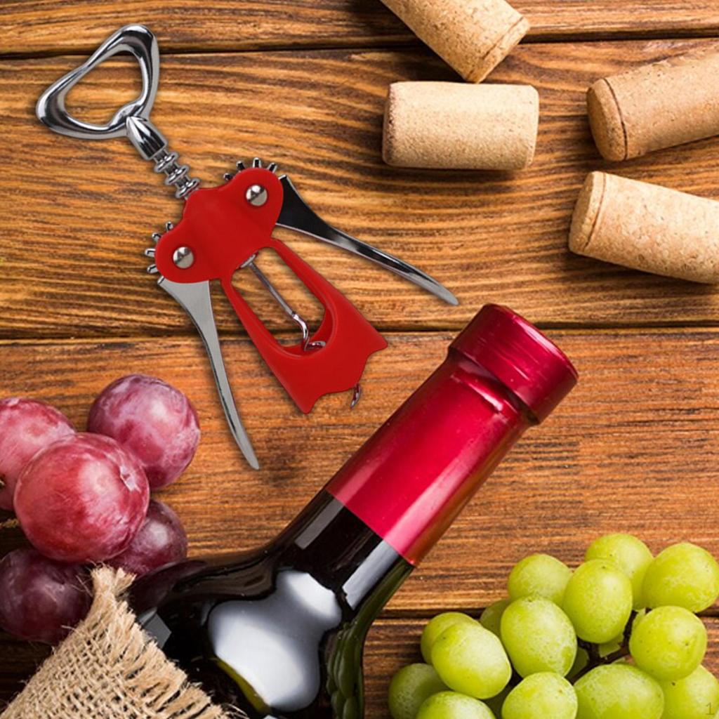 Wing Corkscrew Sturdy Zinc Alloy Wine Opener for Home Restaurant Accessories Red