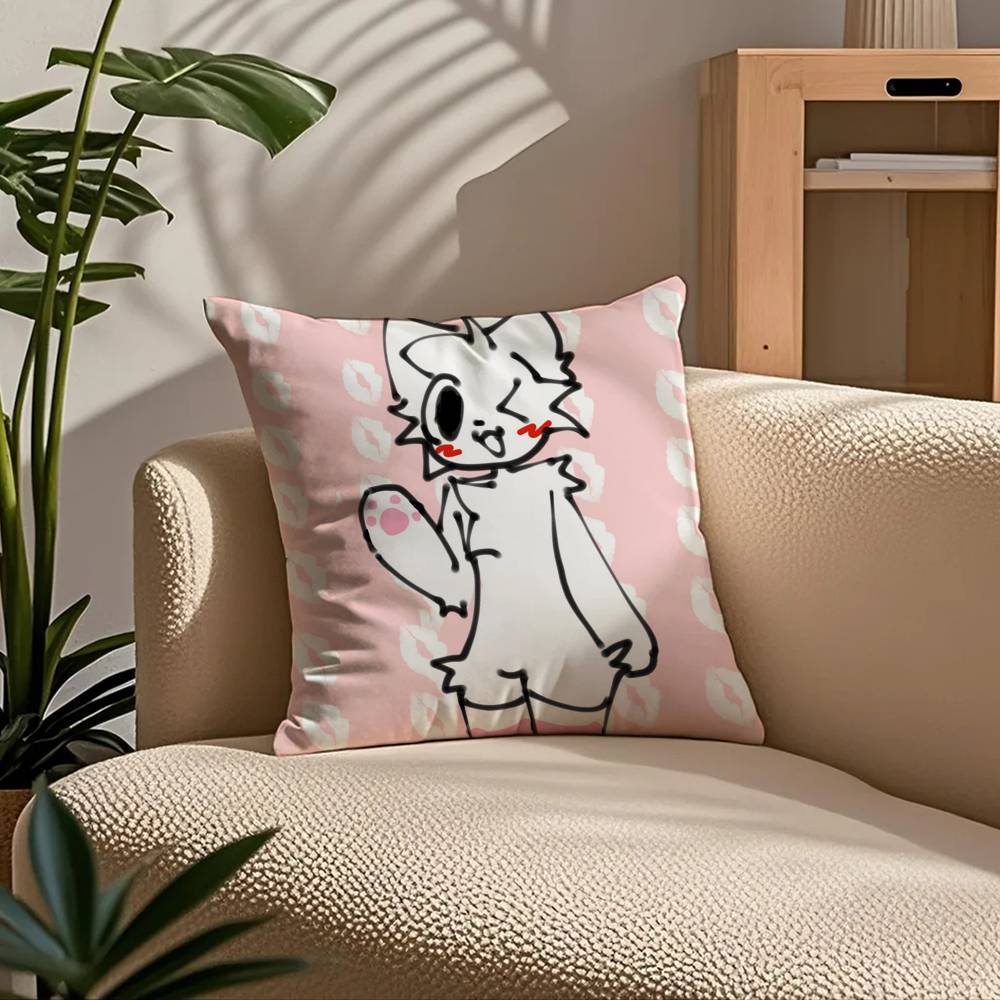 B-Boykisser Милый Кот Милая Наволочка Уютный Диван-Кровать Шёлковая элегантная Невидимая молния Индивидуальная Декоративная наволочка 40X40cm