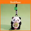 Panda Plush Keychain With Floral Design For Gift And Decoration