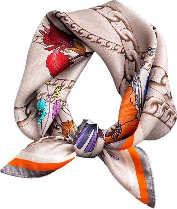 Fashion 100% Pure Silk Scarf Women Floral Shawls Wraps for Ladies Foulard Scarves Pashmina Neck Female Hijab Square Kerchief