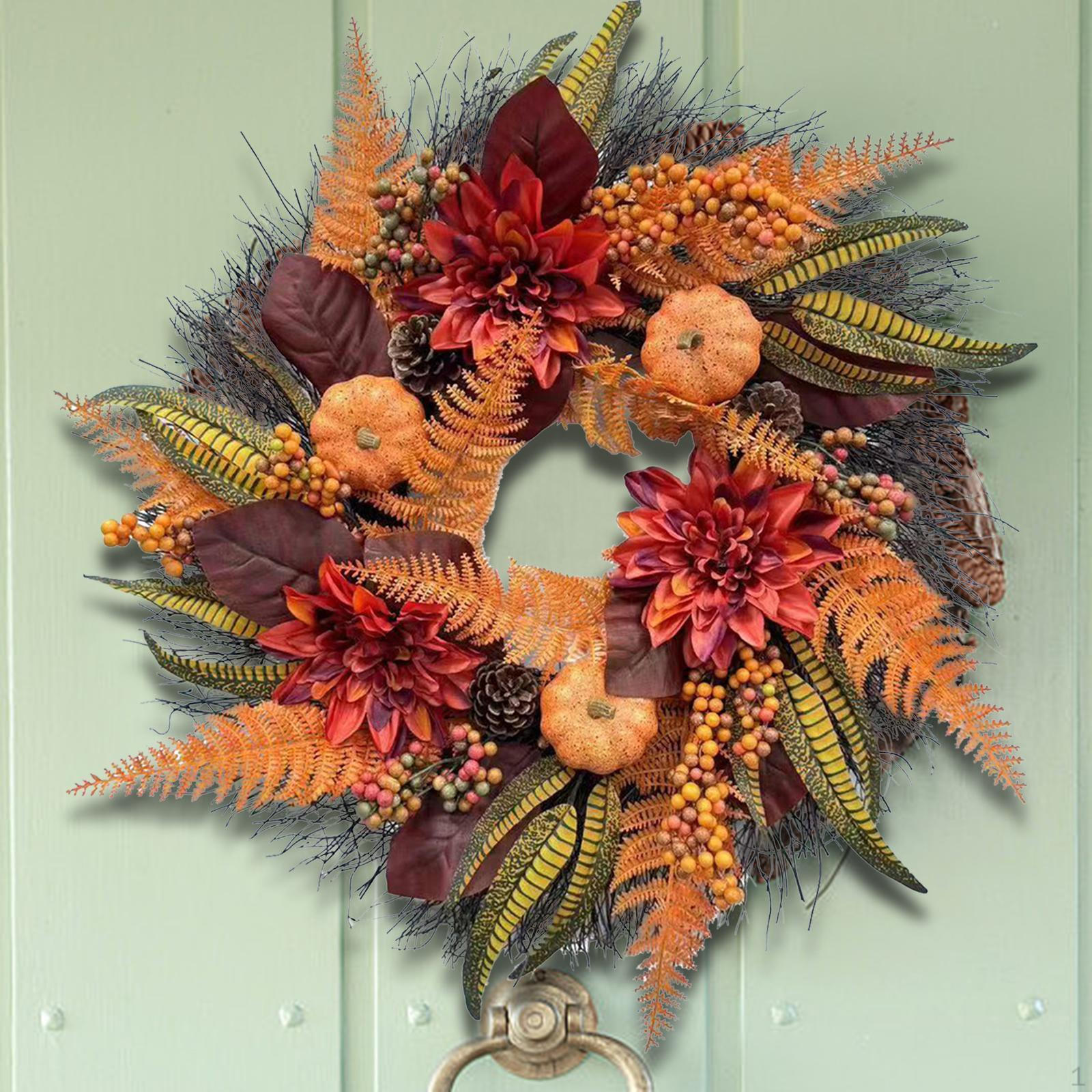 

Autumn Harvest Wreath with Sunflowers for Front Door 50 cm