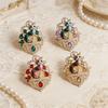 Vintage Enamel Cat Lapel Pin Light Luxury Imitation Rhinestone Brooch  Clothes Decoration