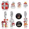 Coppergift Box Charm Luminous Beads Fits Brand Bracelet Diy Merry Christmas Fine Jewelry Pendant For Women Gift