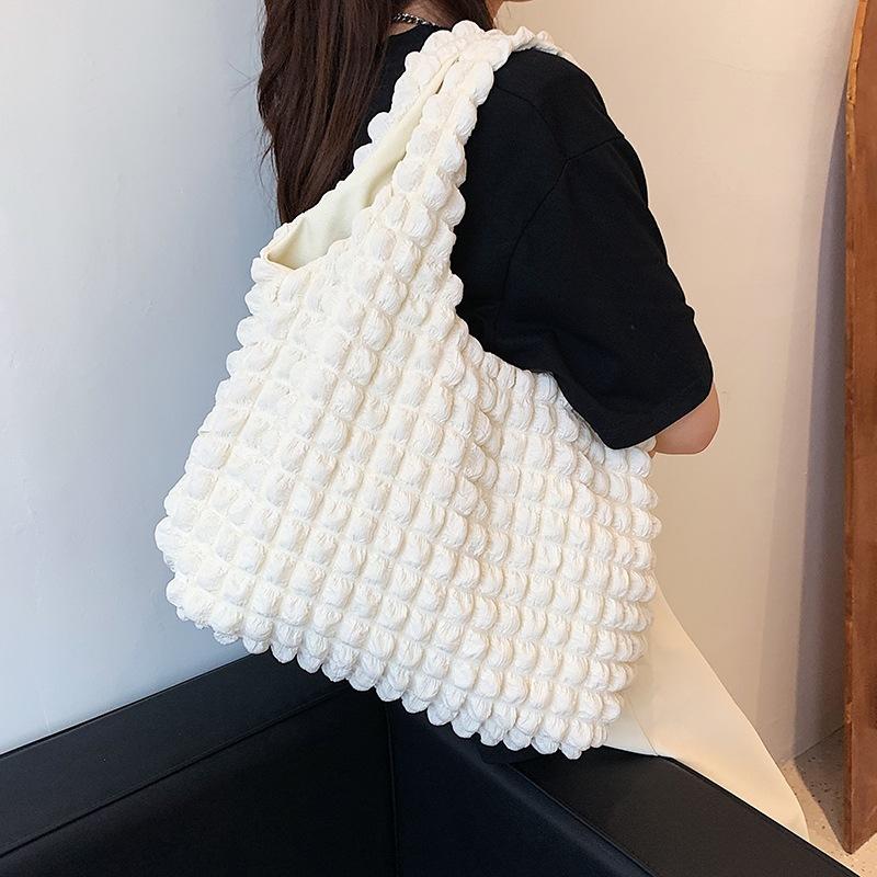 Yogodlns Borsa a tracolla estiva color caramello nuvola pieghettata Borsa per la spesa per ragazze di grande capacità